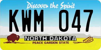 ND license plate KWM047