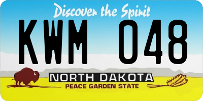 ND license plate KWM048