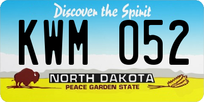 ND license plate KWM052