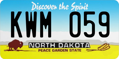 ND license plate KWM059