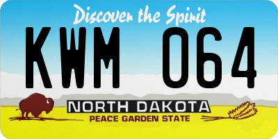 ND license plate KWM064
