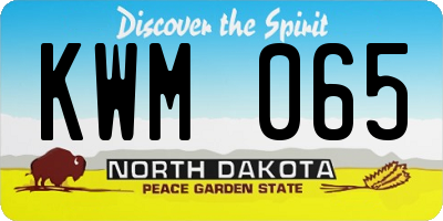 ND license plate KWM065