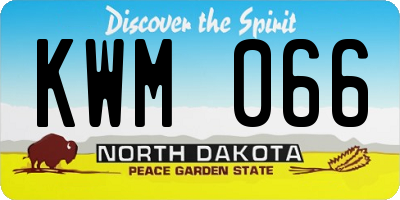 ND license plate KWM066