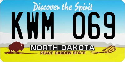 ND license plate KWM069