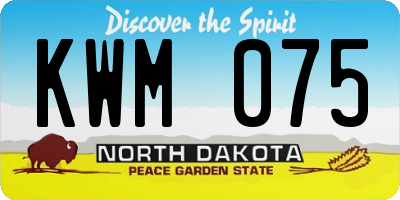 ND license plate KWM075