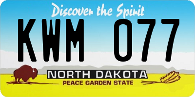 ND license plate KWM077