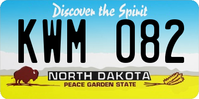 ND license plate KWM082