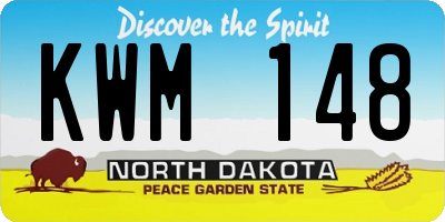 ND license plate KWM148