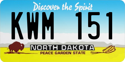 ND license plate KWM151