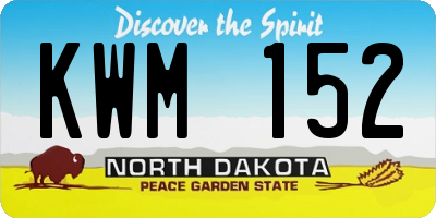ND license plate KWM152