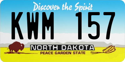 ND license plate KWM157