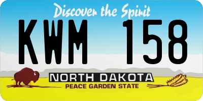 ND license plate KWM158