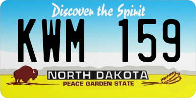 ND license plate KWM159