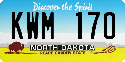 ND license plate KWM170
