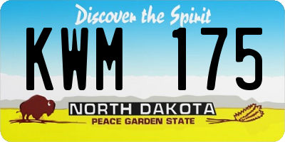 ND license plate KWM175