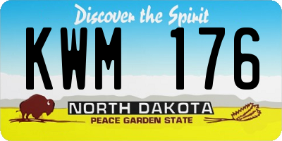 ND license plate KWM176