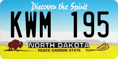 ND license plate KWM195