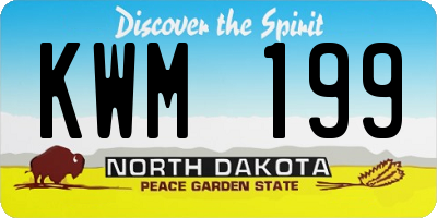 ND license plate KWM199