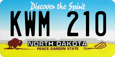 ND license plate KWM210