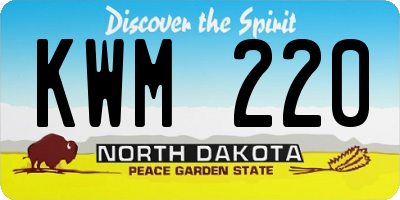 ND license plate KWM220