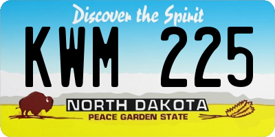 ND license plate KWM225