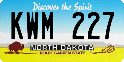 ND license plate KWM227