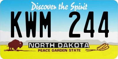 ND license plate KWM244