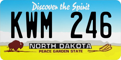 ND license plate KWM246