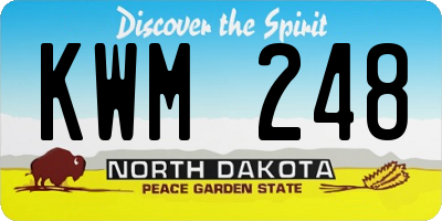 ND license plate KWM248