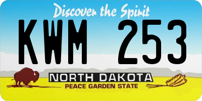 ND license plate KWM253