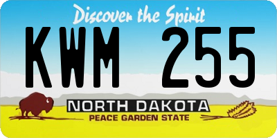 ND license plate KWM255