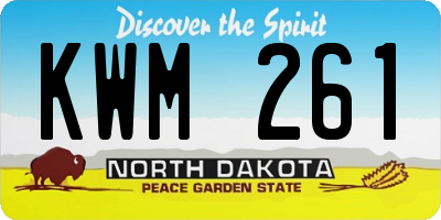 ND license plate KWM261