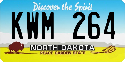 ND license plate KWM264