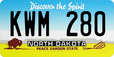 ND license plate KWM280