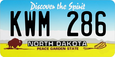 ND license plate KWM286