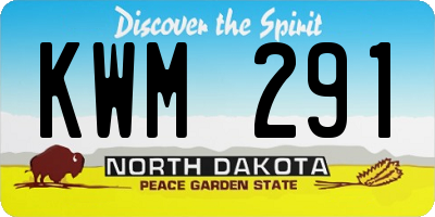 ND license plate KWM291