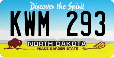 ND license plate KWM293