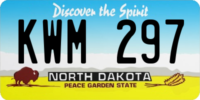 ND license plate KWM297