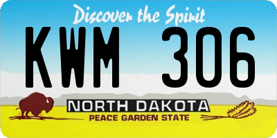ND license plate KWM306