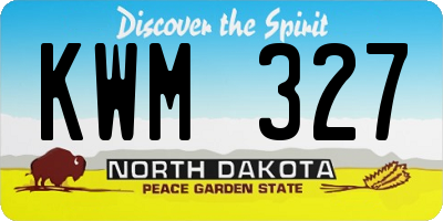 ND license plate KWM327
