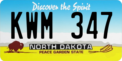 ND license plate KWM347