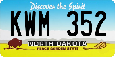 ND license plate KWM352