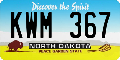 ND license plate KWM367