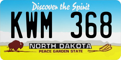 ND license plate KWM368