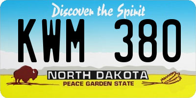 ND license plate KWM380