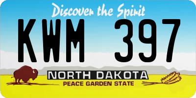 ND license plate KWM397