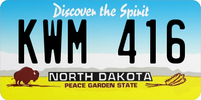 ND license plate KWM416