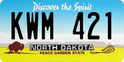 ND license plate KWM421