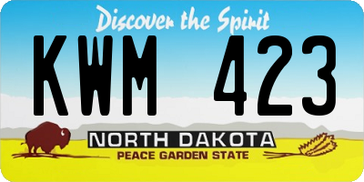 ND license plate KWM423