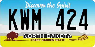 ND license plate KWM424